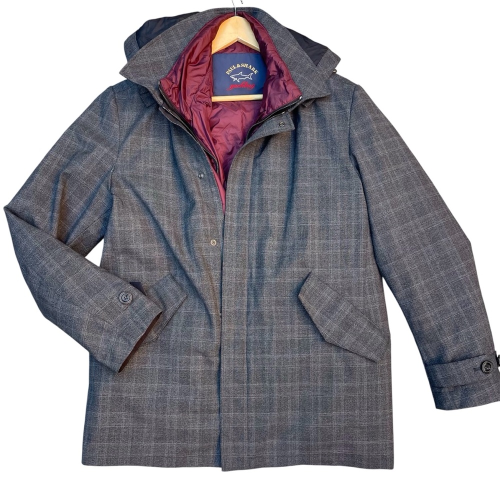 Paul & Shark Yachting 3-in-1 Wool Typhoon Coat Hood medium  Like-New jacket